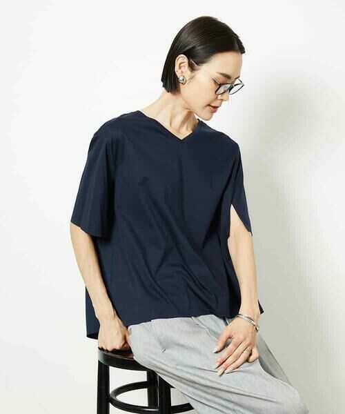 MICHEL KLEIN / ミッシェルクラン カットソー | [接触冷感]異素材バックフレアカットソー | 詳細6