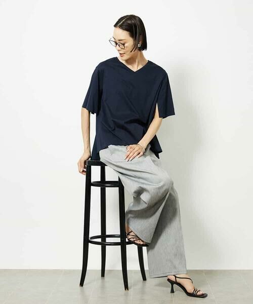 MICHEL KLEIN / ミッシェルクラン カットソー | [接触冷感]異素材バックフレアカットソー | 詳細7