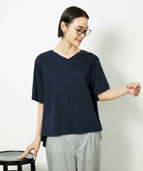 [接触冷感]異素材バックフレアカットソー 接触冷感]異素材バックフレアカットソー （カットソー）｜MICHEL