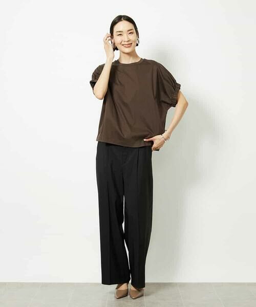 MICHEL KLEIN / ミッシェルクラン カットソー | [接触冷感]ギャザースリーブカットソー | 詳細12