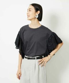 MICHEL KLEIN / ミッシェルクラン カットソー | ボーラーレーススリーブカットソー