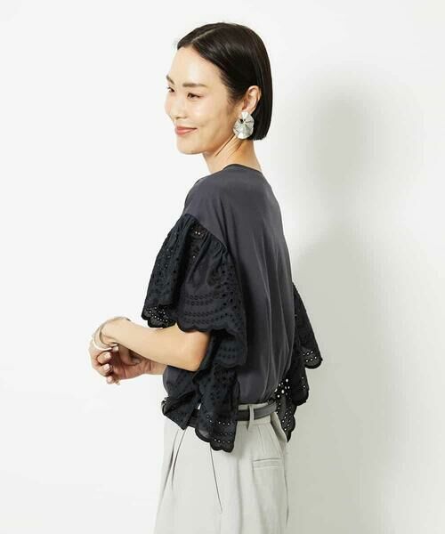 MICHEL KLEIN / ミッシェルクラン カットソー | ボーラーレーススリーブカットソー | 詳細13