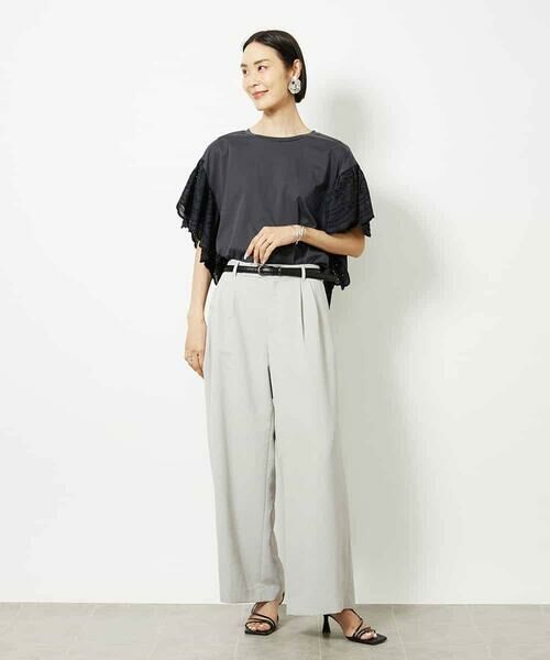 MICHEL KLEIN / ミッシェルクラン カットソー | ボーラーレーススリーブカットソー | 詳細14