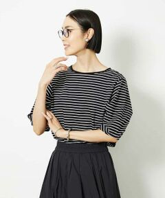 MICHEL KLEIN / ミッシェルクラン カットソー | [接触冷感]袖タックボーダーカットソー