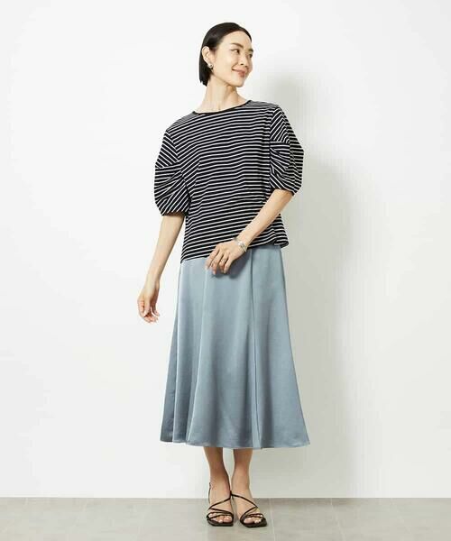 MICHEL KLEIN / ミッシェルクラン カットソー | [接触冷感]袖タックボーダーカットソー | 詳細14