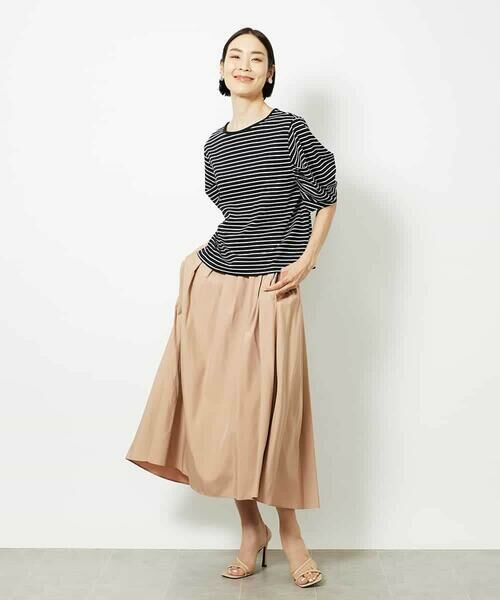 MICHEL KLEIN / ミッシェルクラン カットソー | [接触冷感]袖タックボーダーカットソー | 詳細16