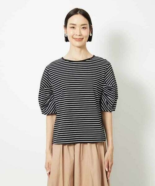 MICHEL KLEIN / ミッシェルクラン カットソー | [接触冷感]袖タックボーダーカットソー | 詳細18