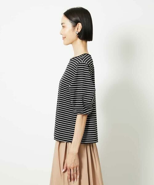 MICHEL KLEIN / ミッシェルクラン カットソー | [接触冷感]袖タックボーダーカットソー | 詳細19