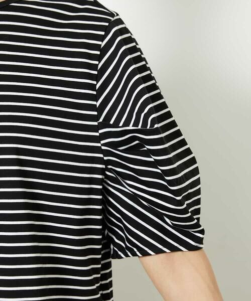 MICHEL KLEIN / ミッシェルクラン カットソー | [接触冷感]袖タックボーダーカットソー | 詳細22