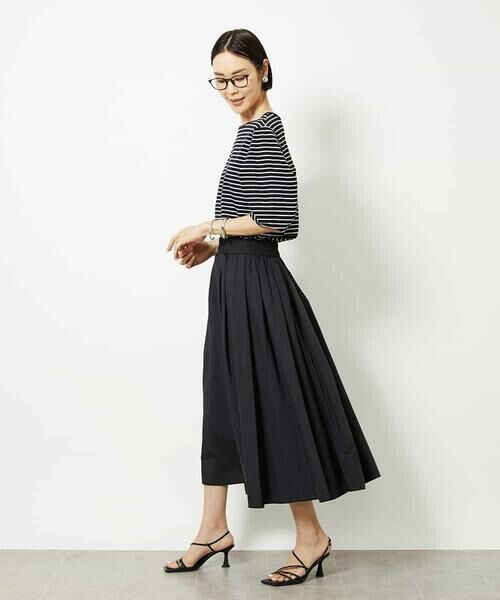 MICHEL KLEIN / ミッシェルクラン カットソー | [接触冷感]袖タックボーダーカットソー | 詳細5