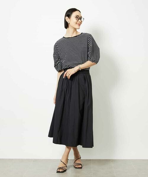 MICHEL KLEIN / ミッシェルクラン カットソー | [接触冷感]袖タックボーダーカットソー | 詳細6