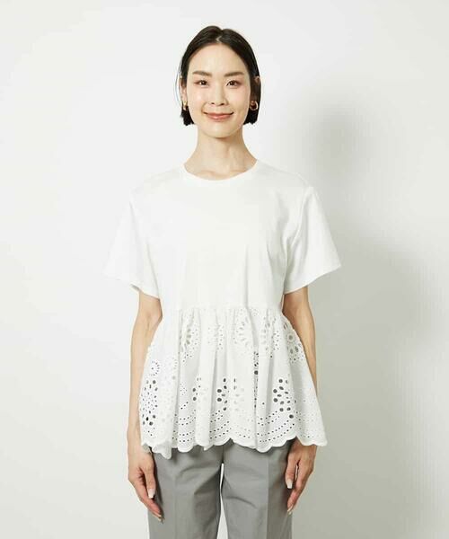 MICHEL KLEIN / ミッシェルクラン カットソー | ボーラーレース切替ペプラムカットソー | 詳細13