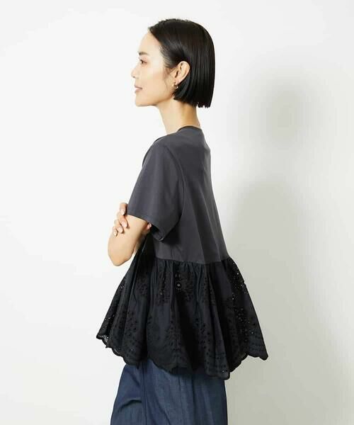 MICHEL KLEIN / ミッシェルクラン カットソー | ボーラーレース切替ペプラムカットソー | 詳細8