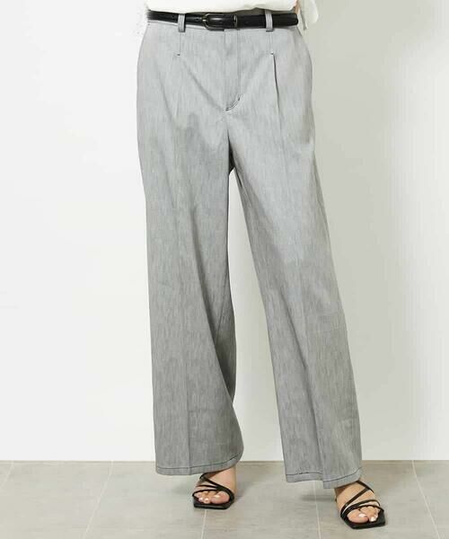 MICHEL KLEIN / ミッシェルクラン チノ・ワークパンツ | チノワイドパンツ(グレー)