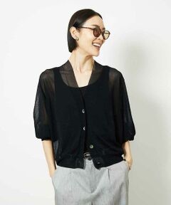 MICHEL KLEIN / ミッシェルクラン カーディガン・ボレロ | Vネックシアーカーディガン