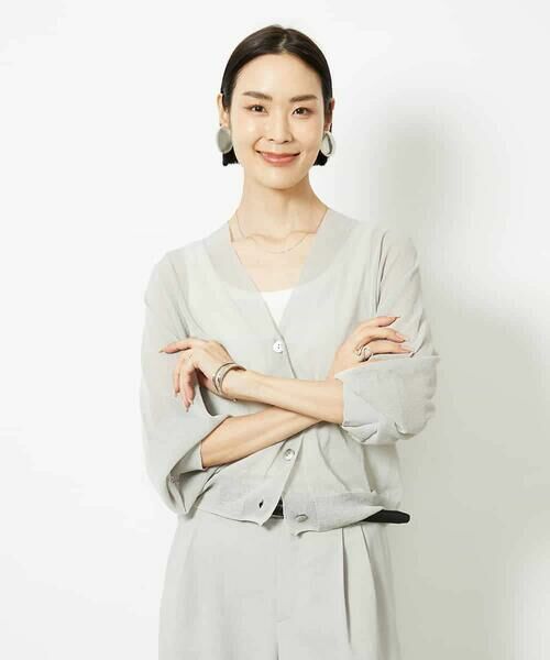 MICHEL KLEIN / ミッシェルクラン カーディガン・ボレロ | Vネックシアーカーディガン | 詳細1