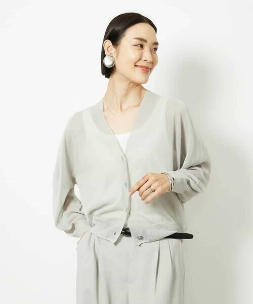 MICHEL KLEIN / ミッシェルクラン カーディガン・ボレロ | Vネックシアーカーディガン | 詳細4