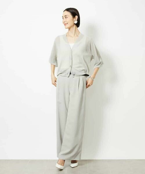 MICHEL KLEIN / ミッシェルクラン カーディガン・ボレロ | Vネックシアーカーディガン | 詳細6