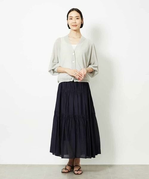 MICHEL KLEIN / ミッシェルクラン カーディガン・ボレロ | Vネックシアーカーディガン | 詳細7