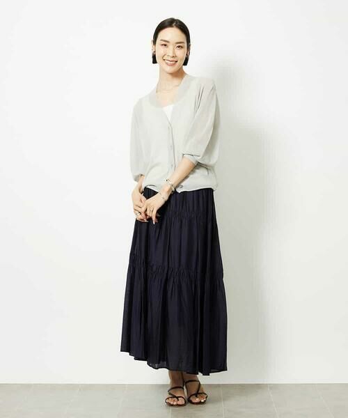 MICHEL KLEIN / ミッシェルクラン カーディガン・ボレロ | Vネックシアーカーディガン | 詳細8