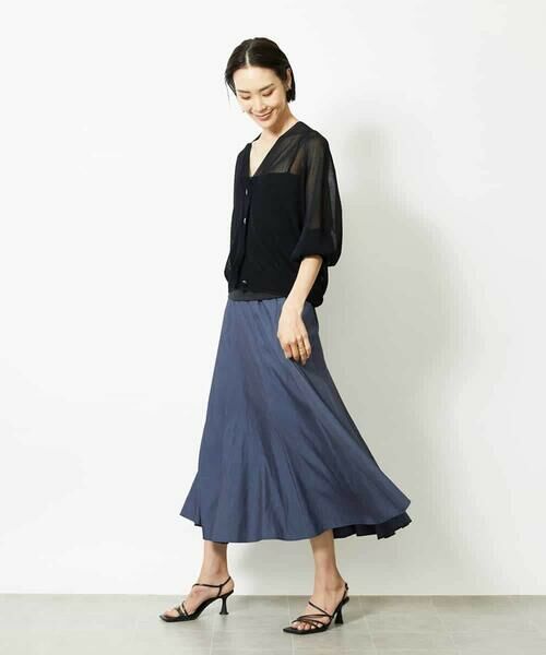 MICHEL KLEIN / ミッシェルクラン ロング・マキシ丈スカート | シャンブレーデニムフレアスカート | 詳細2