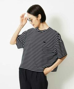 MICHEL KLEIN / ミッシェルクラン カットソー | イニシャル刺繍Ｔシャツ(ボーダー柄）