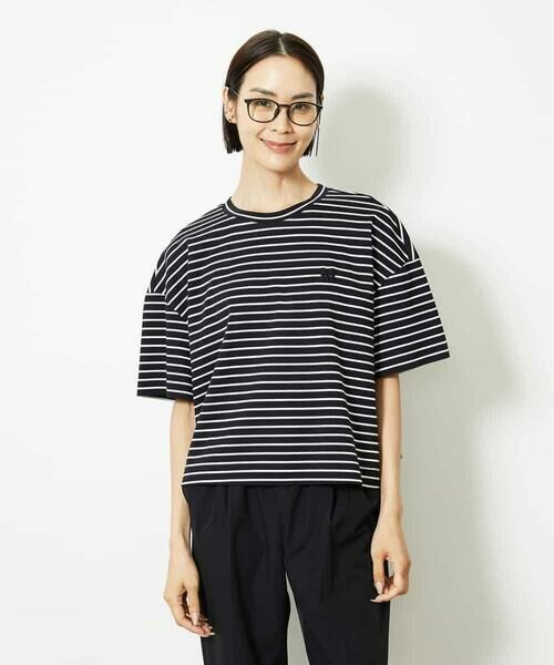 MICHEL KLEIN / ミッシェルクラン カットソー | イニシャル刺繍Ｔシャツ(ボーダー柄） | 詳細1