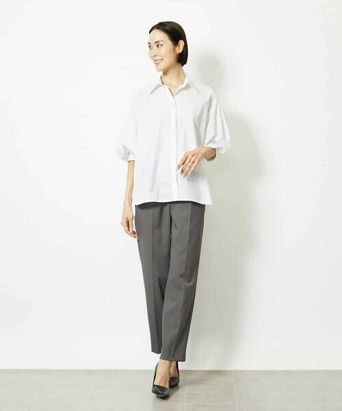 MICHEL KLEIN / ミッシェルクラン その他パンツ | ツイルストレッチテーパードパンツ | 詳細4