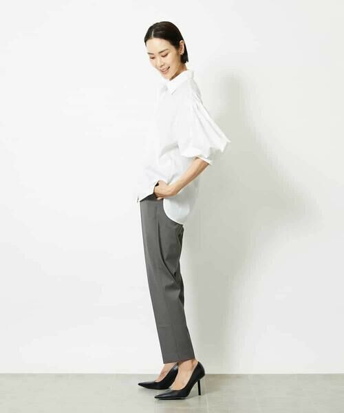 MICHEL KLEIN / ミッシェルクラン その他パンツ | ツイルストレッチテーパードパンツ | 詳細5