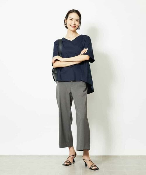 MICHEL KLEIN / ミッシェルクラン その他パンツ | ツイルストレッチワイドパンツ | 詳細12