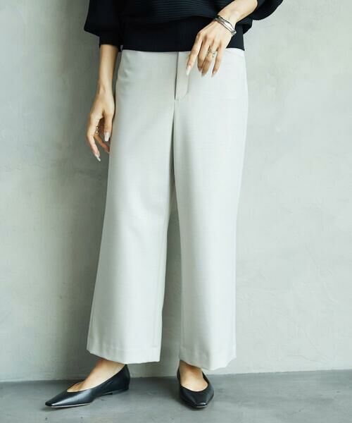 MICHEL KLEIN / ミッシェルクラン その他パンツ | ツイルストレッチワイドパンツ | 詳細19