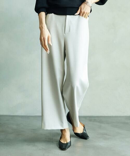 MICHEL KLEIN / ミッシェルクラン その他パンツ | ツイルストレッチワイドパンツ | 詳細20