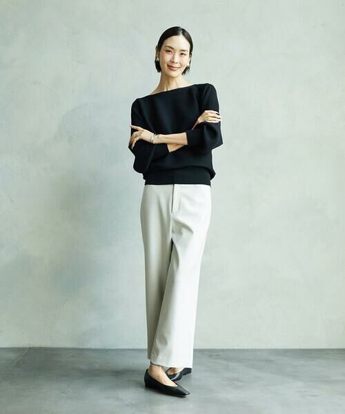 MICHEL KLEIN / ミッシェルクラン その他パンツ | ツイルストレッチワイドパンツ | 詳細21