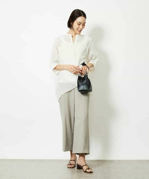 MICHEL KLEIN / ミッシェルクラン その他パンツ | ツイルストレッチワイドパンツ | 詳細25