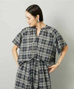 MICHEL KLEIN / ミッシェルクラン シャツ・ブラウス | [セットアップ対応]ギャザーブラウス　シアーチェック柄