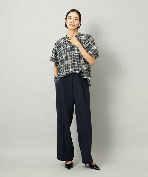 MICHEL KLEIN / ミッシェルクラン シャツ・ブラウス | [セットアップ対応]ギャザーブラウス　シアーチェック柄 | 詳細1