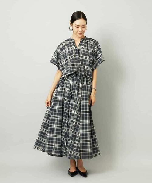 MICHEL KLEIN / ミッシェルクラン シャツ・ブラウス | [セットアップ対応]ギャザーブラウス　シアーチェック柄 | 詳細17