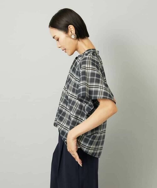MICHEL KLEIN / ミッシェルクラン シャツ・ブラウス | [セットアップ対応]ギャザーブラウス　シアーチェック柄 | 詳細21