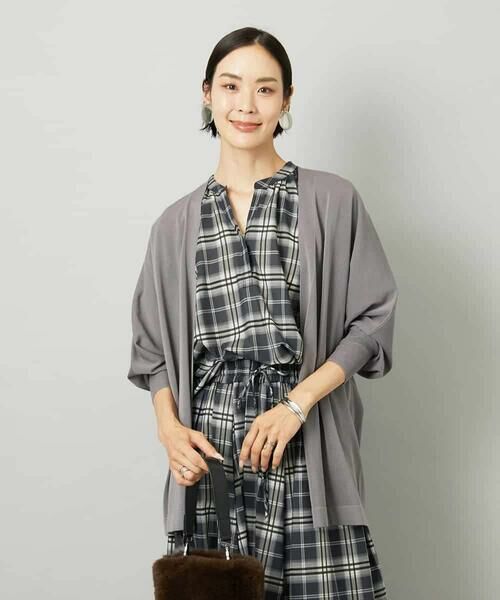 MICHEL KLEIN / ミッシェルクラン シャツ・ブラウス | [セットアップ対応]ギャザーブラウス　シアーチェック柄 | 詳細3