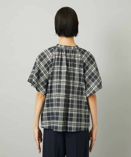 MICHEL KLEIN / ミッシェルクラン シャツ・ブラウス | [セットアップ対応]ギャザーブラウス　シアーチェック柄 | 詳細8