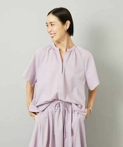 MICHEL KLEIN / ミッシェルクラン シャツ・ブラウス | [セットアップ対応]ギャザーブラウス　サッカー無地