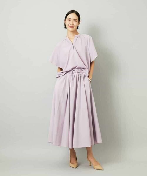 MICHEL KLEIN / ミッシェルクラン シャツ・ブラウス | [セットアップ対応]ギャザーブラウス　サッカー無地 | 詳細10