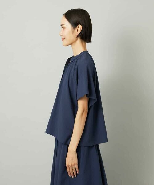 MICHEL KLEIN / ミッシェルクラン シャツ・ブラウス | [セットアップ対応]ギャザーブラウス　サッカー無地 | 詳細13