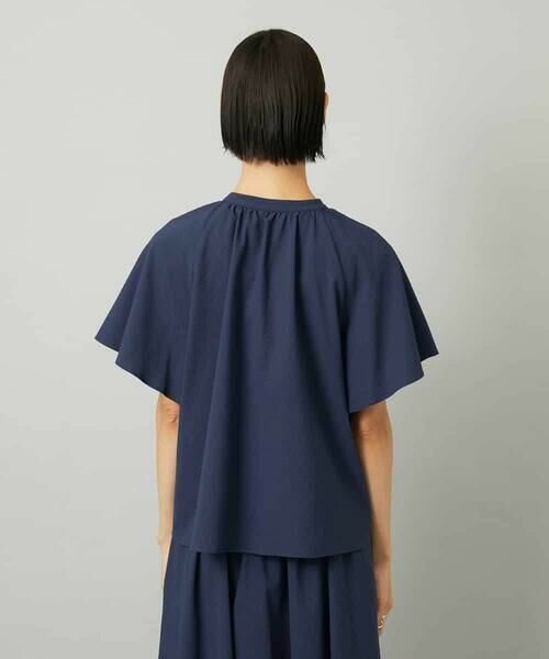 MICHEL KLEIN / ミッシェルクラン シャツ・ブラウス | [セットアップ対応]ギャザーブラウス　サッカー無地 | 詳細14