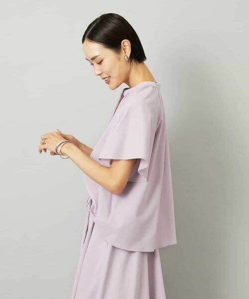 MICHEL KLEIN / ミッシェルクラン シャツ・ブラウス | [セットアップ対応]ギャザーブラウス　サッカー無地 | 詳細8