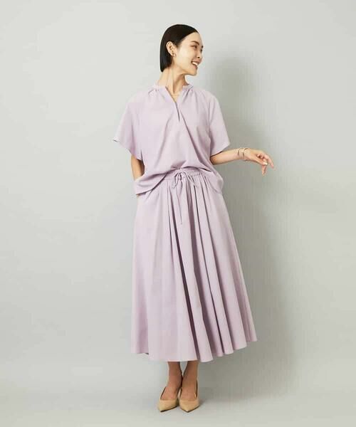 MICHEL KLEIN / ミッシェルクラン シャツ・ブラウス | [セットアップ対応]ギャザーブラウス　サッカー無地 | 詳細9