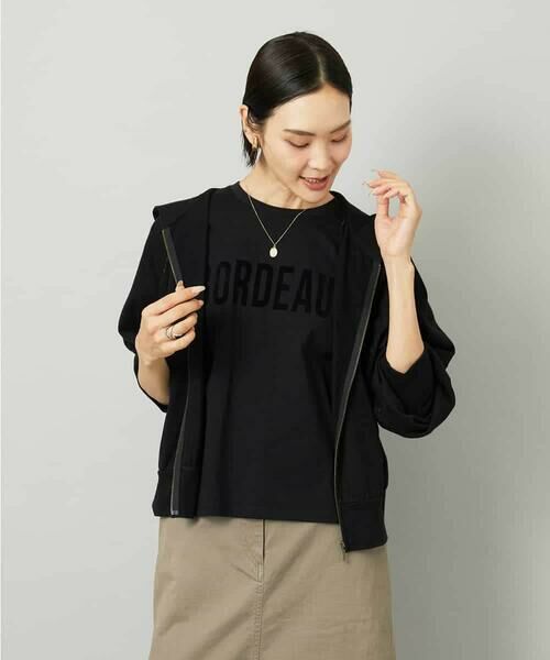 MICHEL KLEIN / ミッシェルクラン パーカー | シアー裏毛アクセントラメパーカー | 詳細1