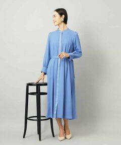 MICHEL KLEIN / ミッシェルクラン ロング・マキシ丈ワンピース | ノーカラーフレアーワンピース