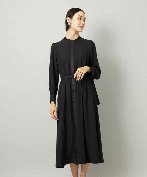 MICHEL KLEIN / ミッシェルクラン ロング・マキシ丈ワンピース | ノーカラーフレアーワンピース | 詳細1