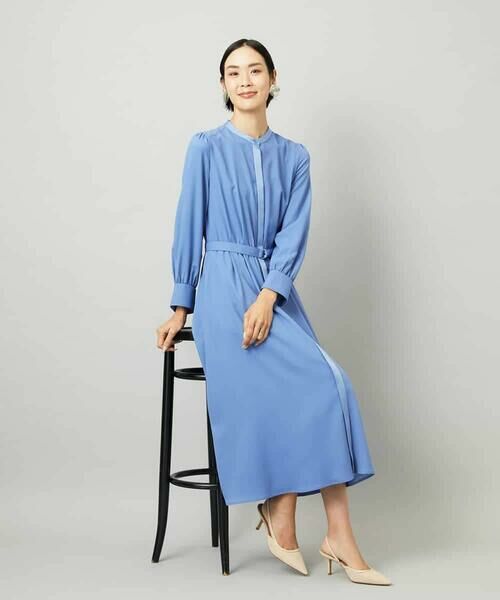 MICHEL KLEIN / ミッシェルクラン ロング・マキシ丈ワンピース | ノーカラーフレアーワンピース | 詳細11